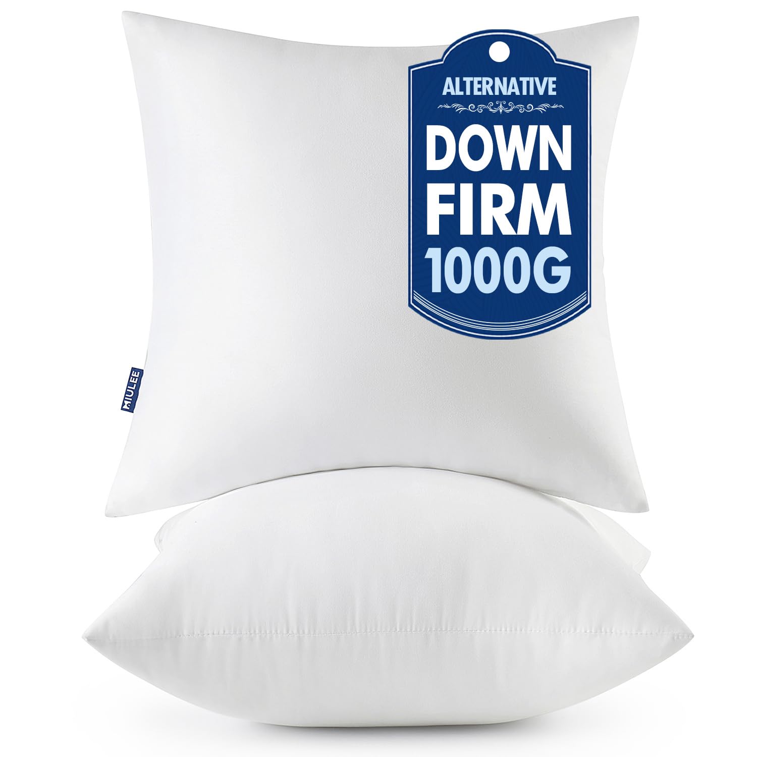 MIULEE Throw Pillows Inserts, Pack of 2 28x28 Inch 100% Virgin Fiber Filling Bed Couch Pillows