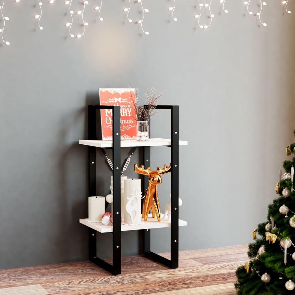 vidaXL Bookcase with 2 Shelves White 40 x 30 x 70 cm Solid Pine