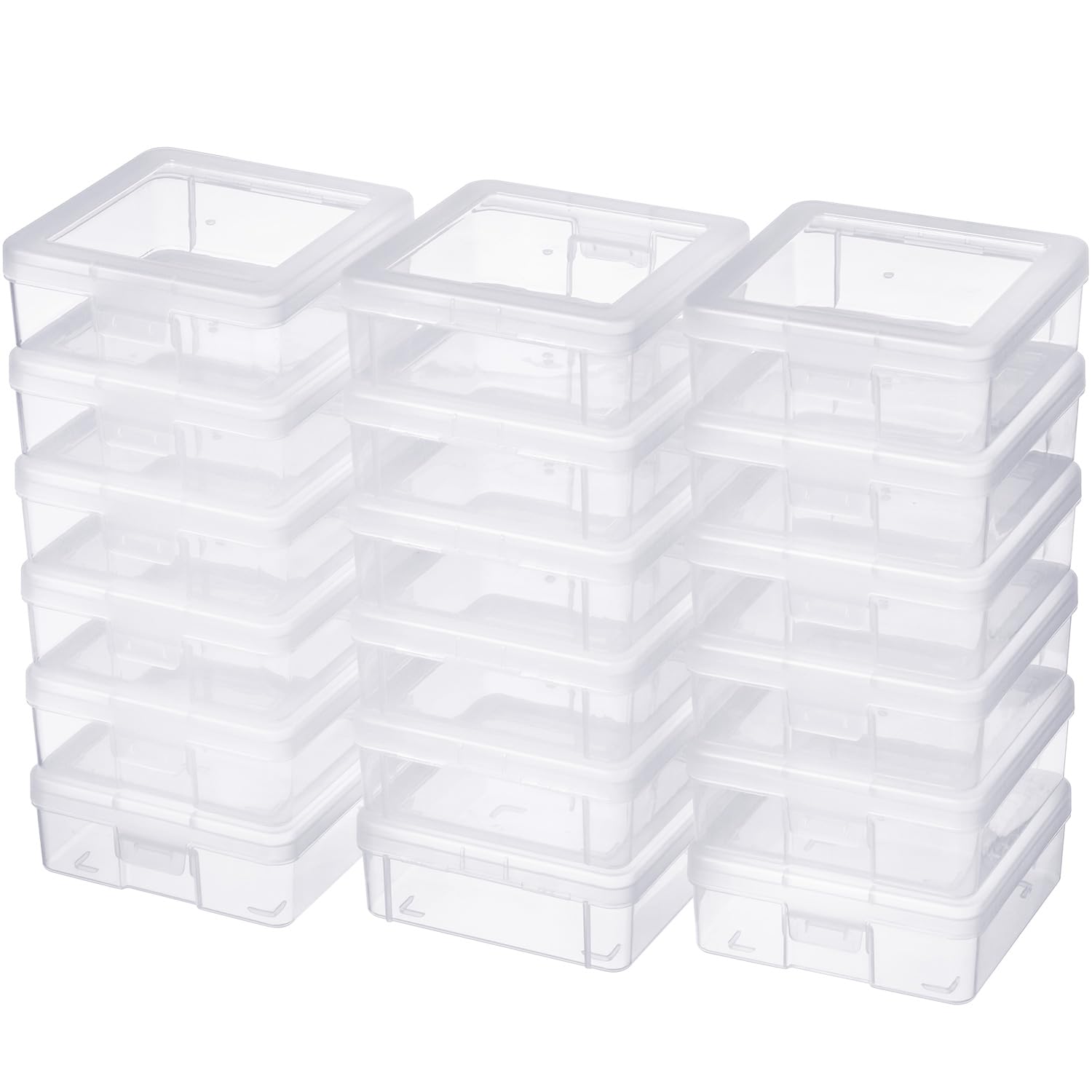 18 Pack Small Clear Plastic Storage Boxes with Lids, Arts & Crafts Storage Boxes & Organizers Storage Container Craft Jewelry Li