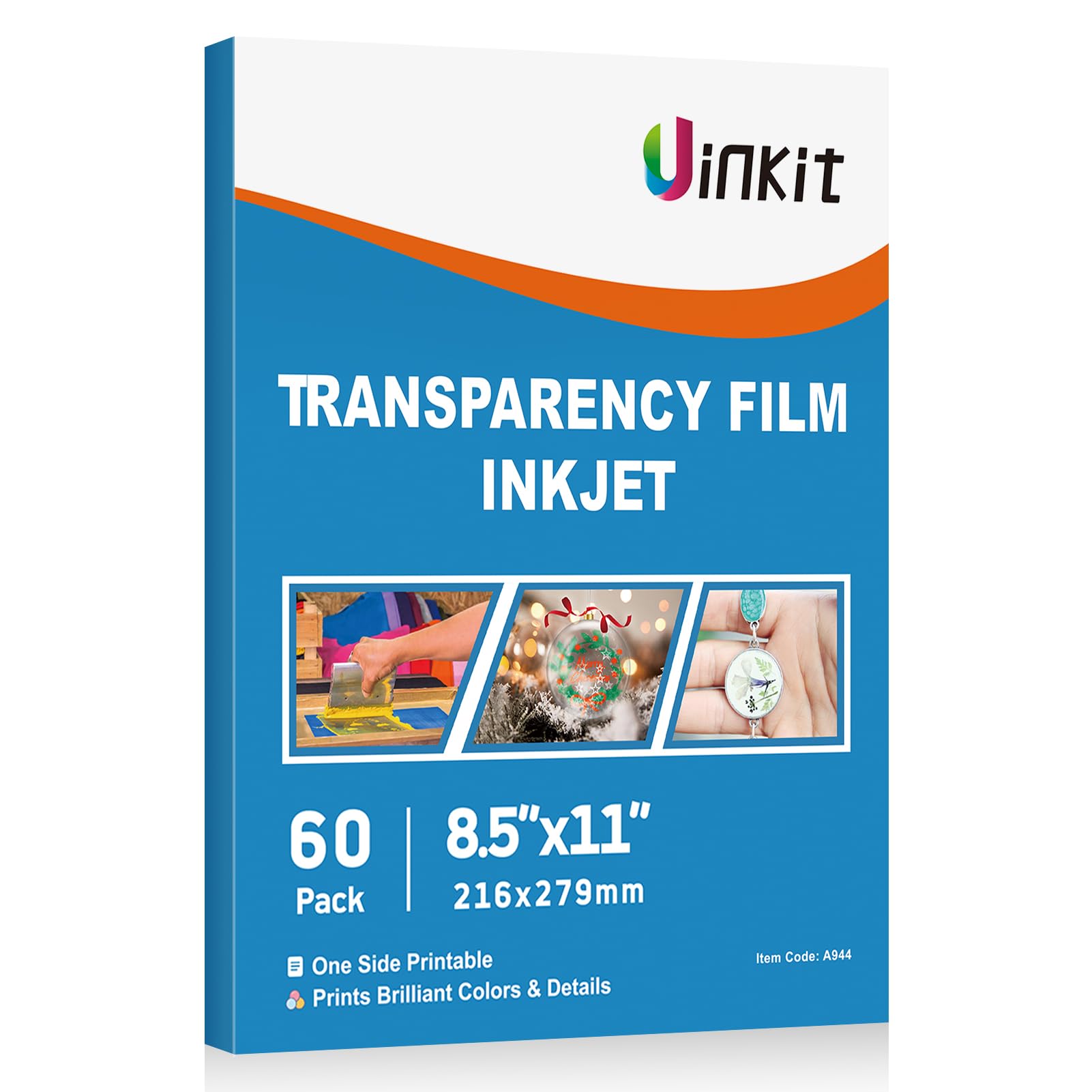 Uinkit 60 Sheets Printable Transparency Film Acetate Clear Sheets For Crafts 8.5X11 Ohp Overhead Projector Film For Inkjet Print