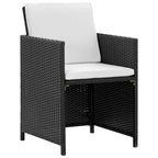 vidaXL 11-Piece Poly Rattan Patio Dining Set - Includes Table, Chairs & Cushions, Removable Covers, Weatherproof, Gray