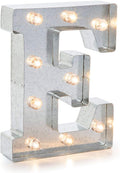 Darice 5915-706 Silver Metal Marquee Letter - E-9.87    Tall, Galvanized Finish