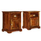 Bedside Cabinet 2 pcs 15.7"x11.8"x19.7" Solid Sheesham Wood