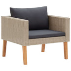 vidaXL Patio Furniture Set 5 Piece, Sectional Sofa for Outdoor Garden, Couch with Cushions, Coffee Table, Scandinavian Style, Poly Rattan Beige