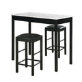 Lancer 3 Piece Tavern Set, Faux Black Marble