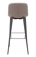Zuo Modern Tangiers Bar Chair Set Steel, Foam, Faux Leather Taupe, Dark Gray Indoor Weight Capacity 280 lbs Dimensions: 17.3" W x 20.7" D x 40.2" H Pack of 2