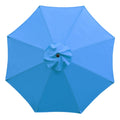 Sunnyglade 9Ft Patio Umbrella Replacement Canopy Market Umbrella Top Outdoor Umbrella Canopy With 8 Ribs (Blue)