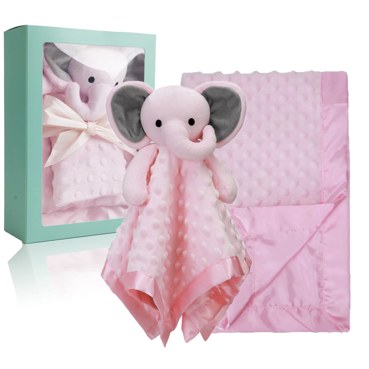 Pro Goleem Baby Blanket With Pink Elephant Security Blanket Christmas Newborn Girl Gifts Set