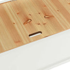 vidaXL White Bench with Storage, Comfort Backrest and Armrests, Solid Wood and Moisture-Resistant Engineered Wood, Ideal for Hallways, Living Room or Patio