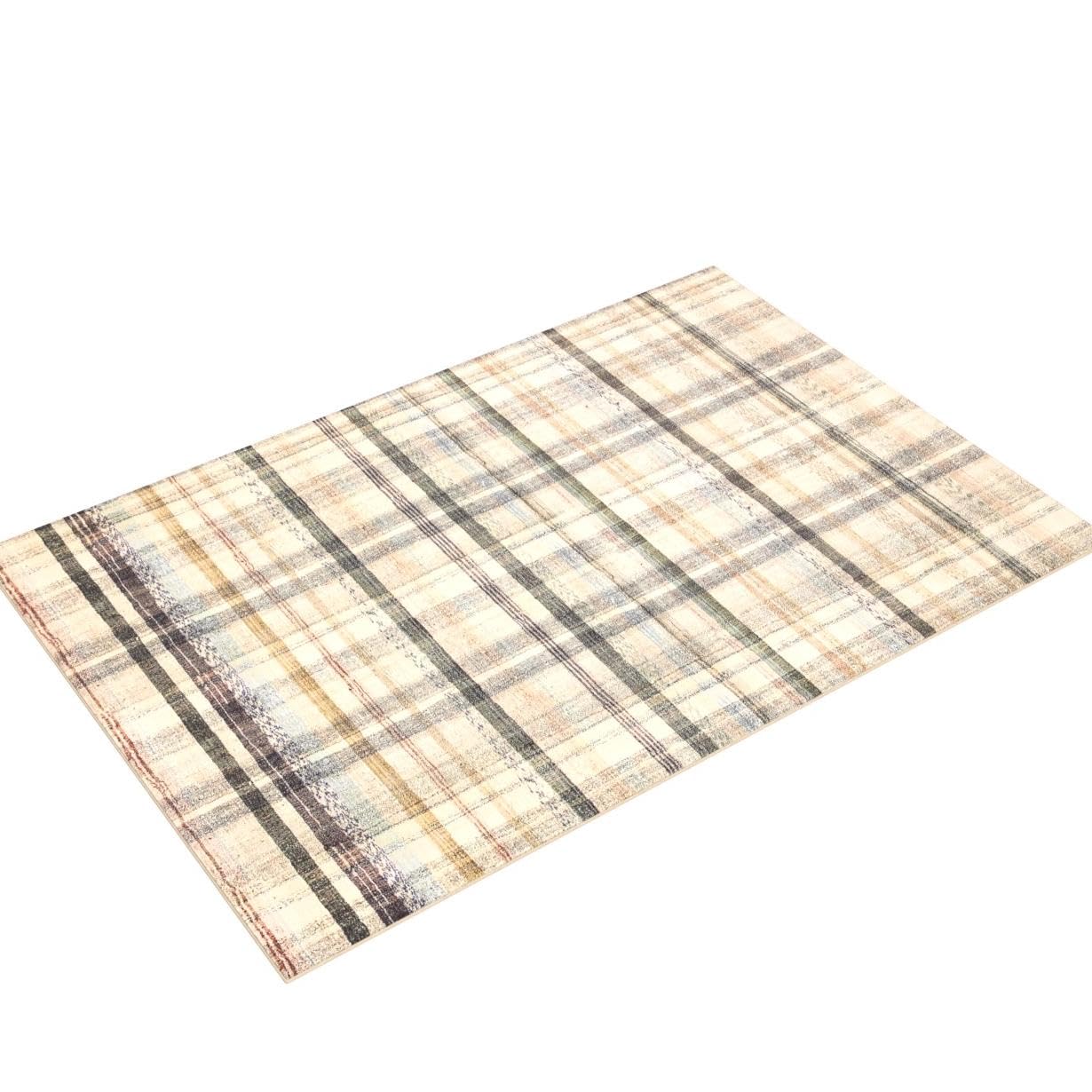 Loloi Chris Loves Julia X Humphrey Collection, Ivory & Multi 3'-6'' X 5'-6'' Area Rug - Plaid Accent Rugs For Living Room, Bedro