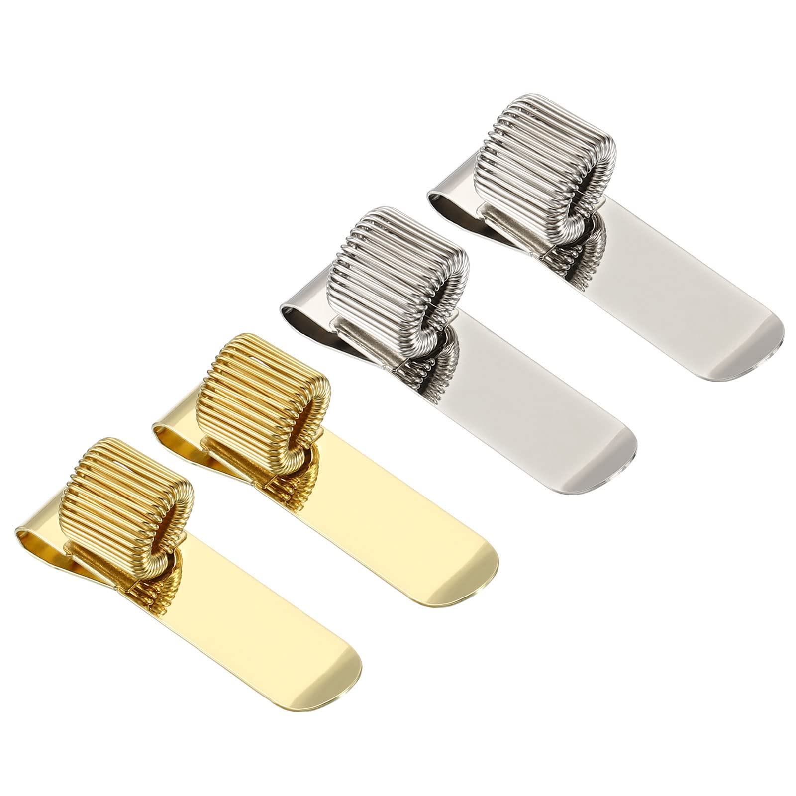 Patikil Pen Holder Clips, 4Pcs Metal Vertical Portable Single Spring Loop Pencil Organizer For Office Business Pocket Notebook C