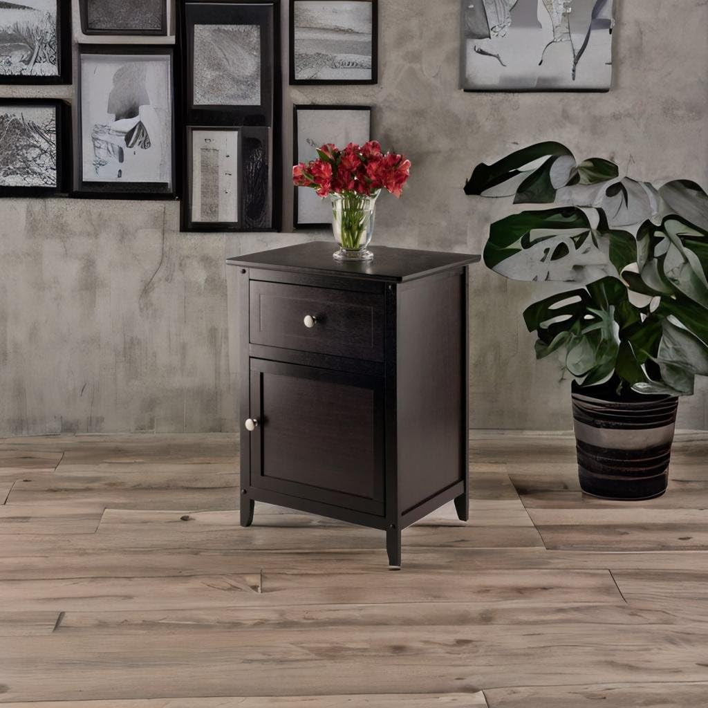 Ergode Wood Eugene Accent Table - Stylish, Functional, Espresso Finish, Storage