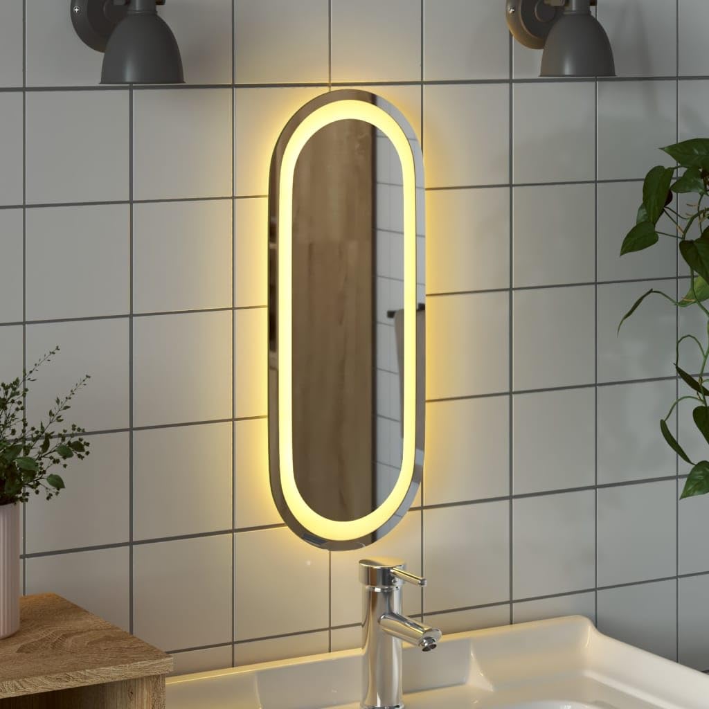 Vidaxl Led Bathroom Mirror 15.7&quot;X5.9&quot; Oval With Integrated Led Lights And Usb Interface, Waterproof, Wall-Mounted Design For Bathroom/Dressing Room/Bedroom Decor