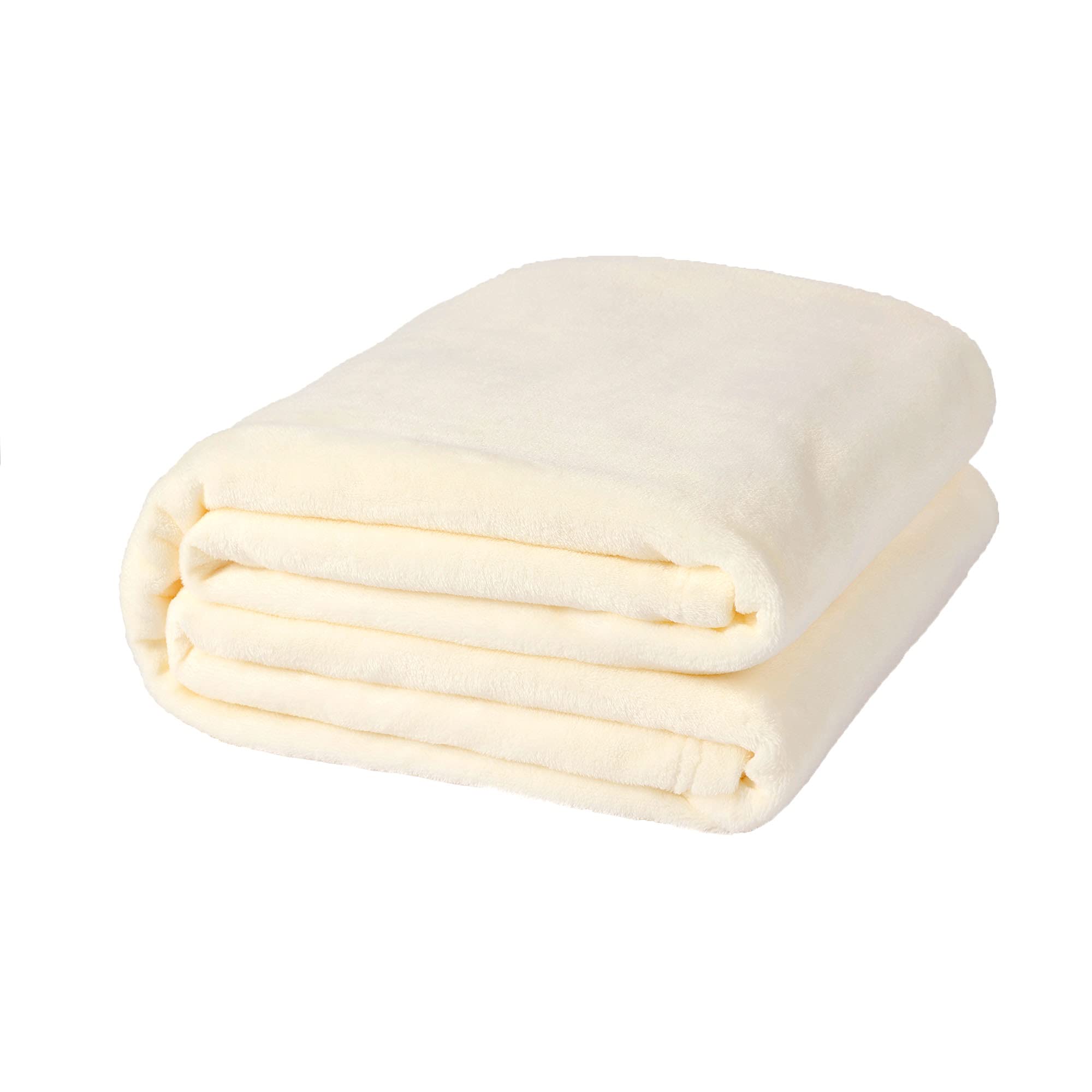 Nanpiper Fleece Blankets, Super Soft Flannel Fuzzy Blanket For Bed Couch, Luxury Cozy Plush Microfiber Blanket-Twin Size,Ivory W