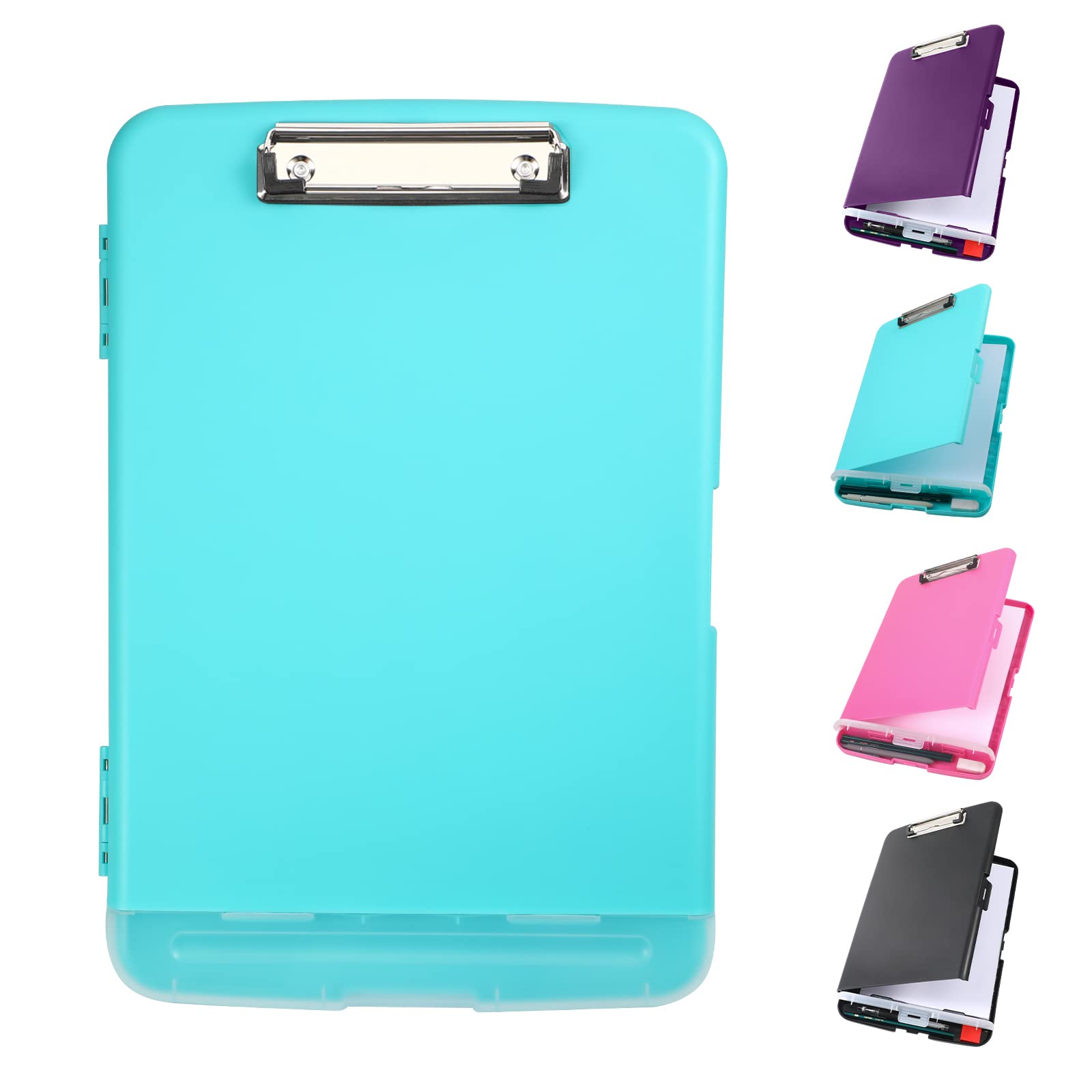 Yeahviy Clipboard With Storage, Large Capacity Nursing Clipboards With Low Profile Clip, Heavy Duty Plastic Storage Clipboard Wi