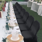 Babenest 100Pcs Spandex Folding Chair Covers, Upgraded Universal Stretch Washable Fitted Chair Slipcovers Protector For Wedding, Holidays, Banquet, Party, Celebration (Black)