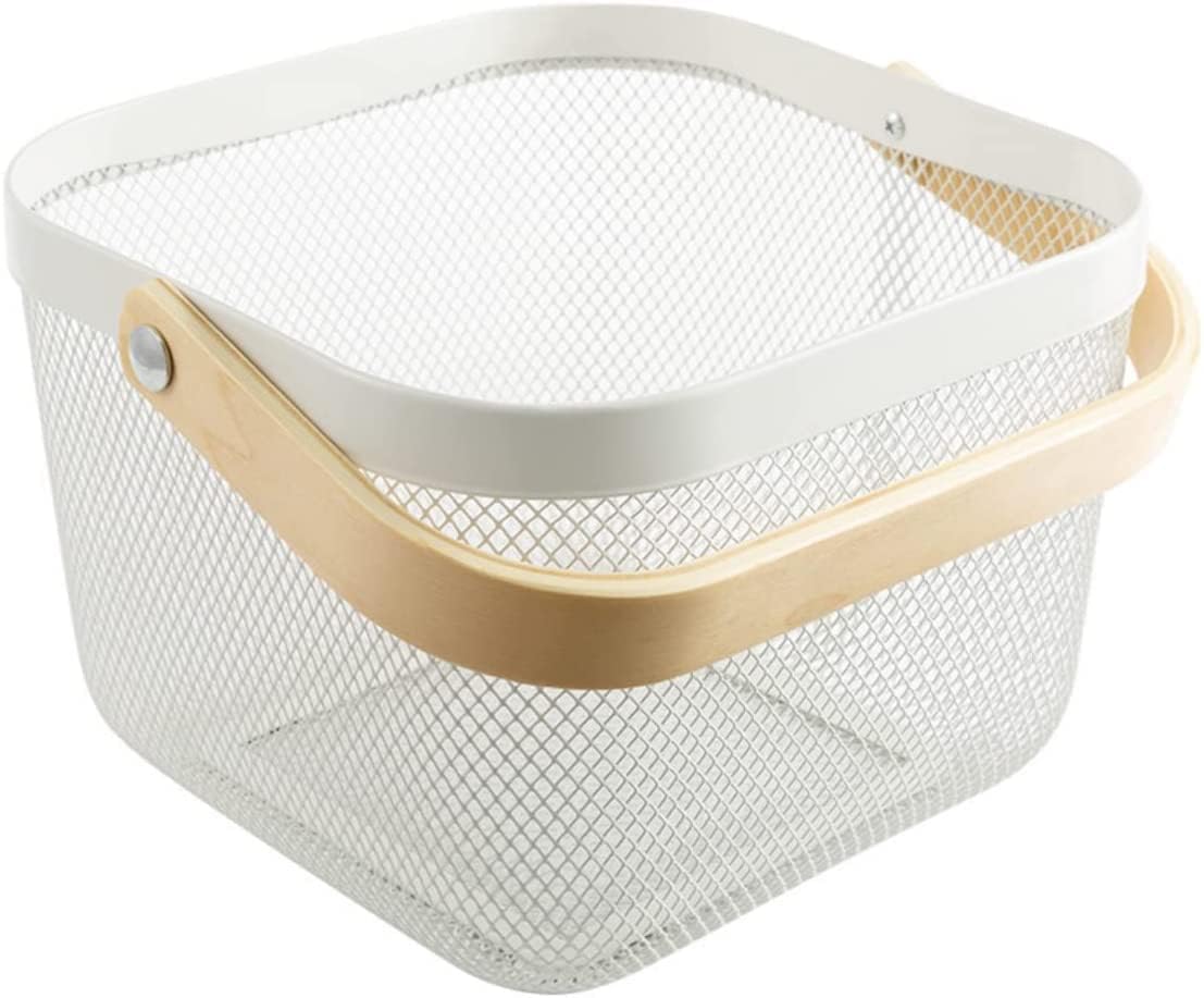 Jet Roy Wire Mesh Basket With Handle Mesh Steel Storage Organizer Basket Metal Wire Hanging Kitchen Baskets Fruit Basket For Kit