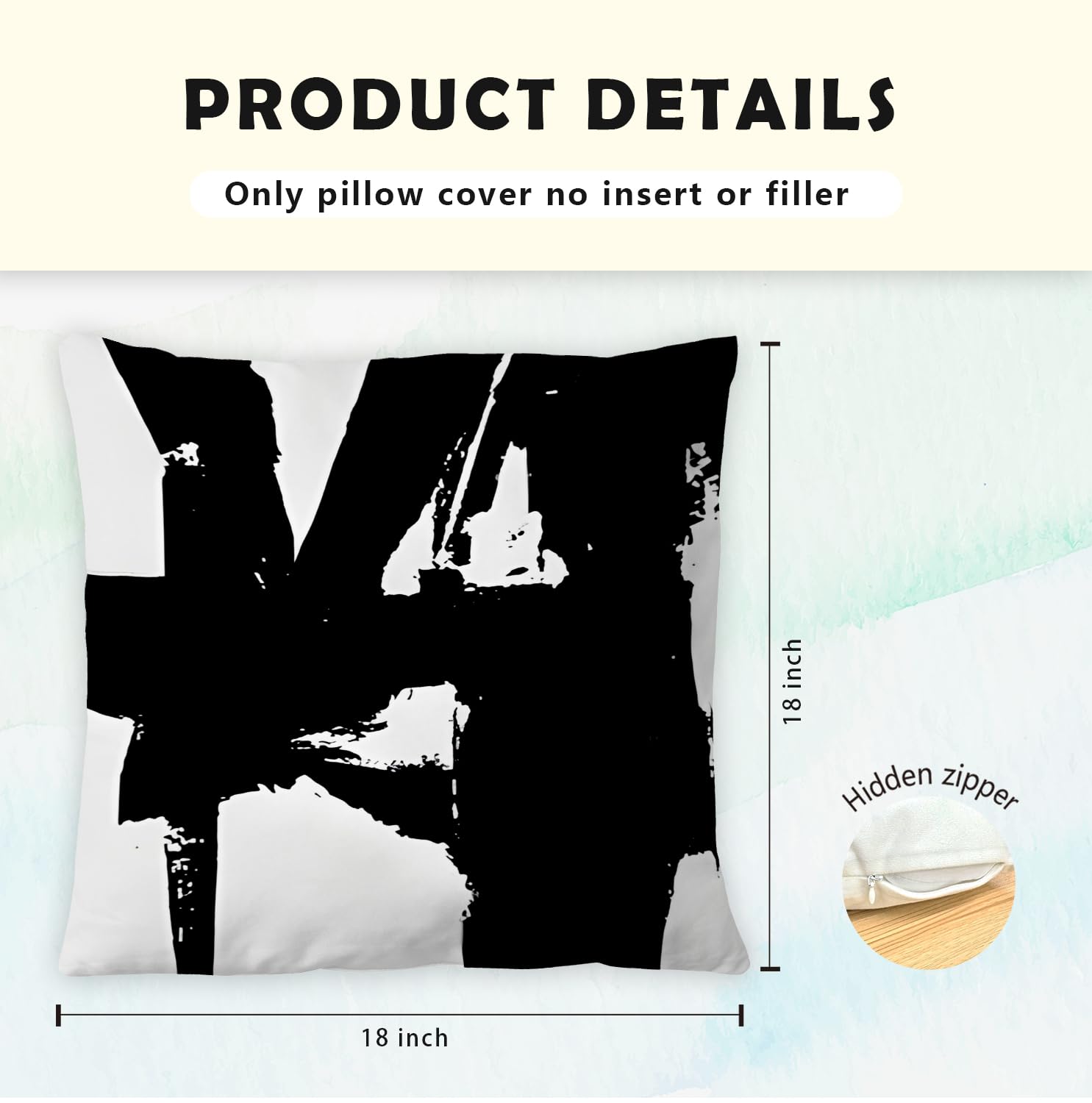 Supwhd Black And White Pillow Covers, Black And White Pillows Cover 18X18, Black And White Throw Pillows Cover Set Of 2, Black A