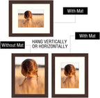 Golden State Art, Classic Picture Frame - 8X 10 Frame For 5 X 7 Photos, Brown