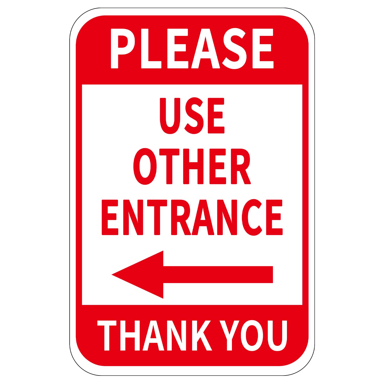 Please Use Other Entrance Sign Aluminum 12X8 Inch Left Arrow Metal Waterproof For Enter Outdoor Business Office 2 Pack