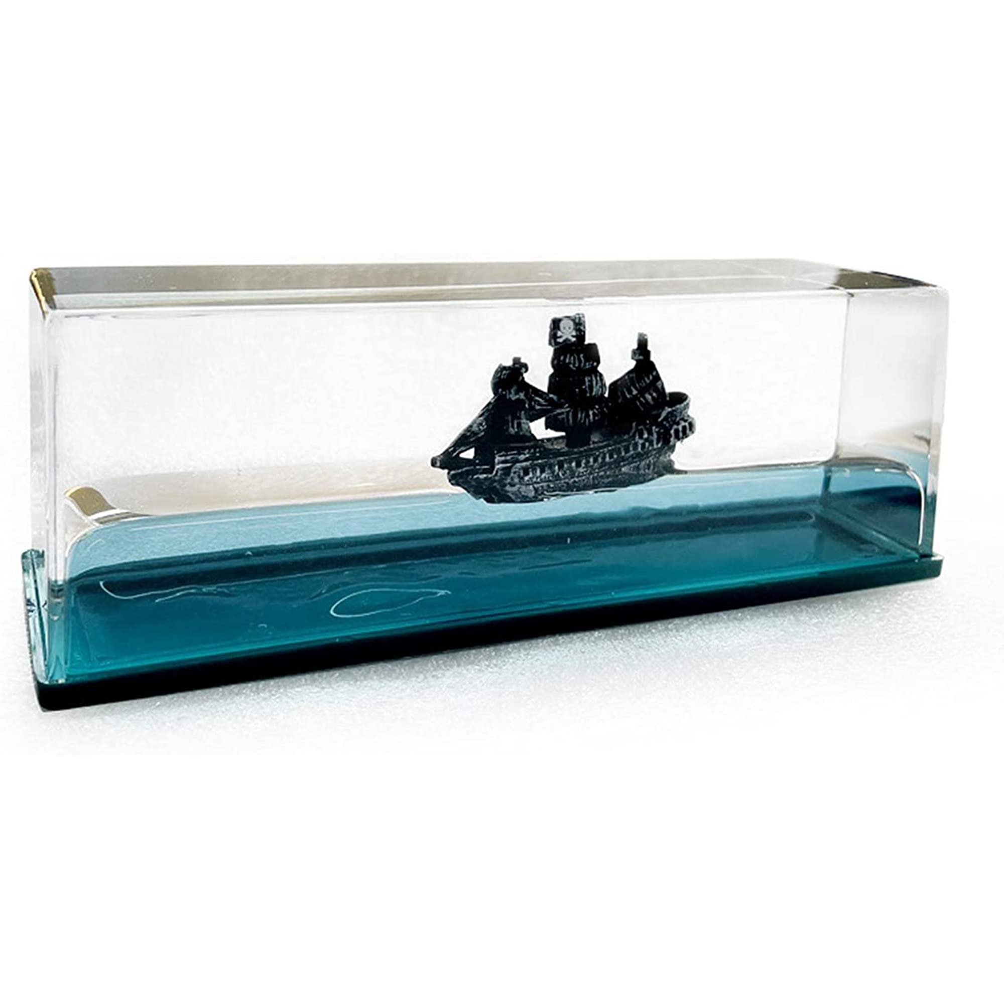 Honsheng Unsinkable Black Pearl Pirate Simulator Toy Wavey Boat in a Box Liquid Wave Cruise Fluid Ship Decoration Ornament for C