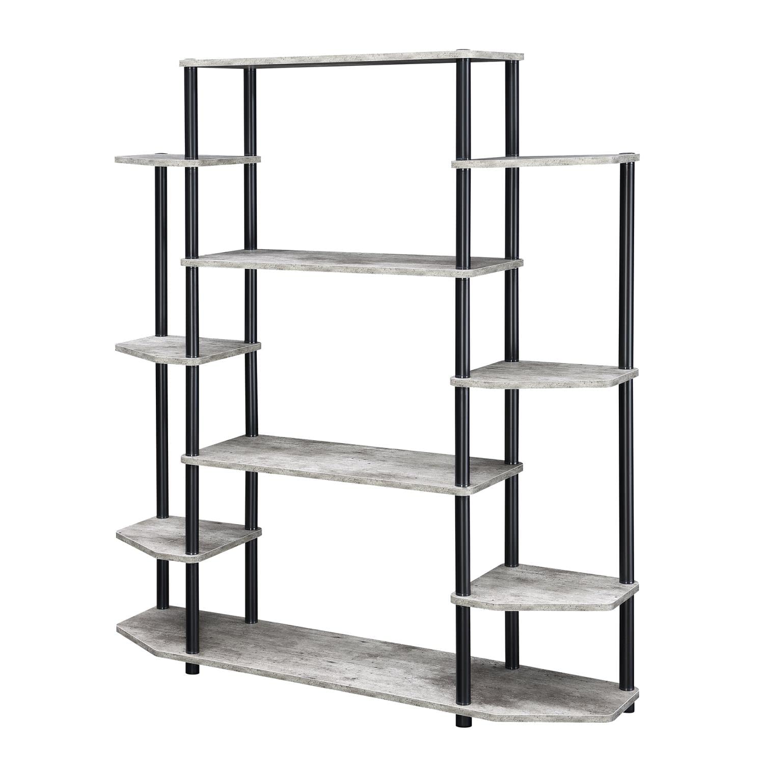 convenience concepts Designs2go No Tools Book Shelf - contemporary Storage Shelves for Display, 10 Spacious Shelves for Living R