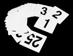New Star Foodservice 23114 1-25 Double Sided Table Numbers, 4'' x 4'' Inch, White