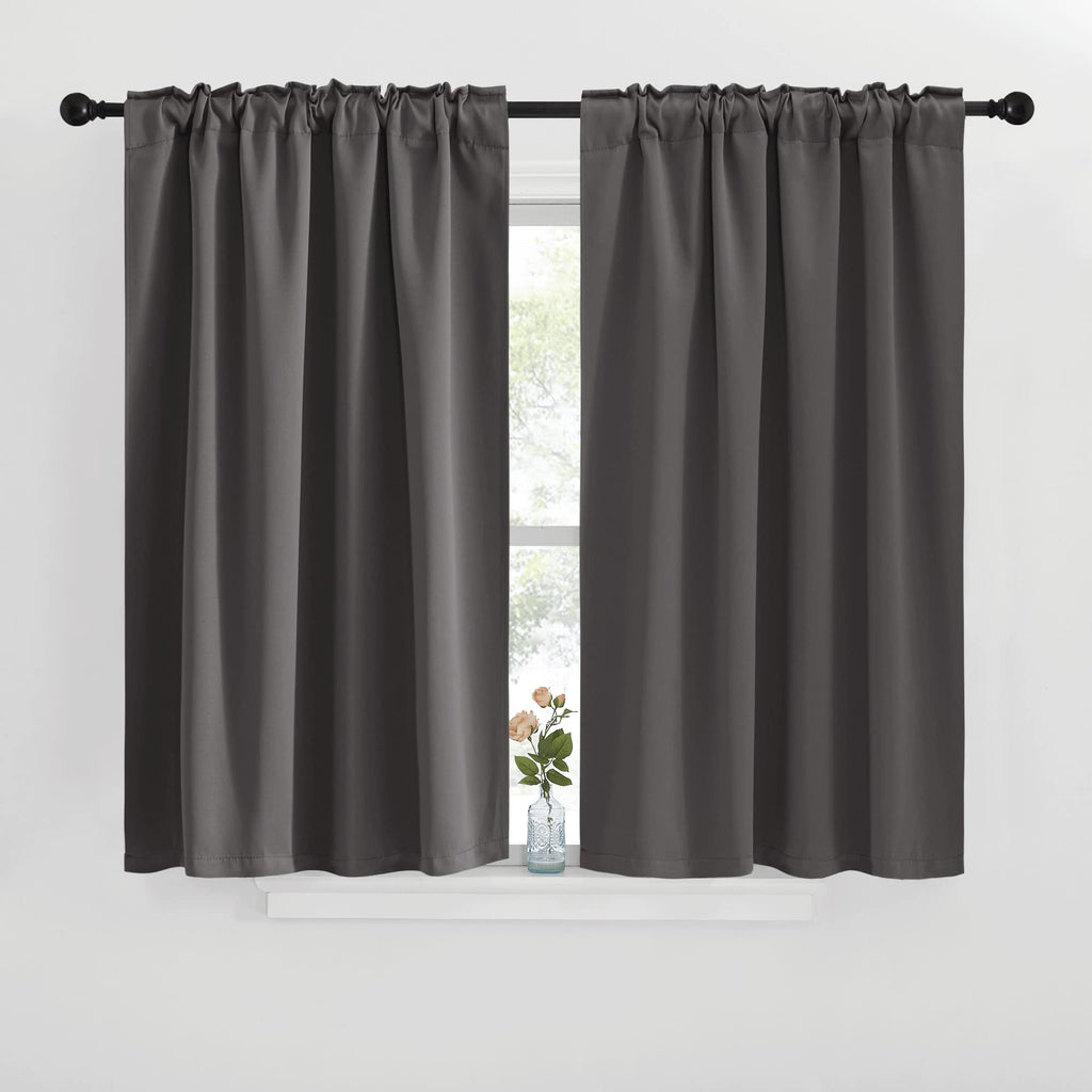 Nicetown Blackout Window Curtains For Camper - (Grey Color) 42X40 Inch, 2 Panels Set, Thermal Insulated Room Darkening Blackout Drapes/Draperies With Rod Pocket & Back Tab For Loft