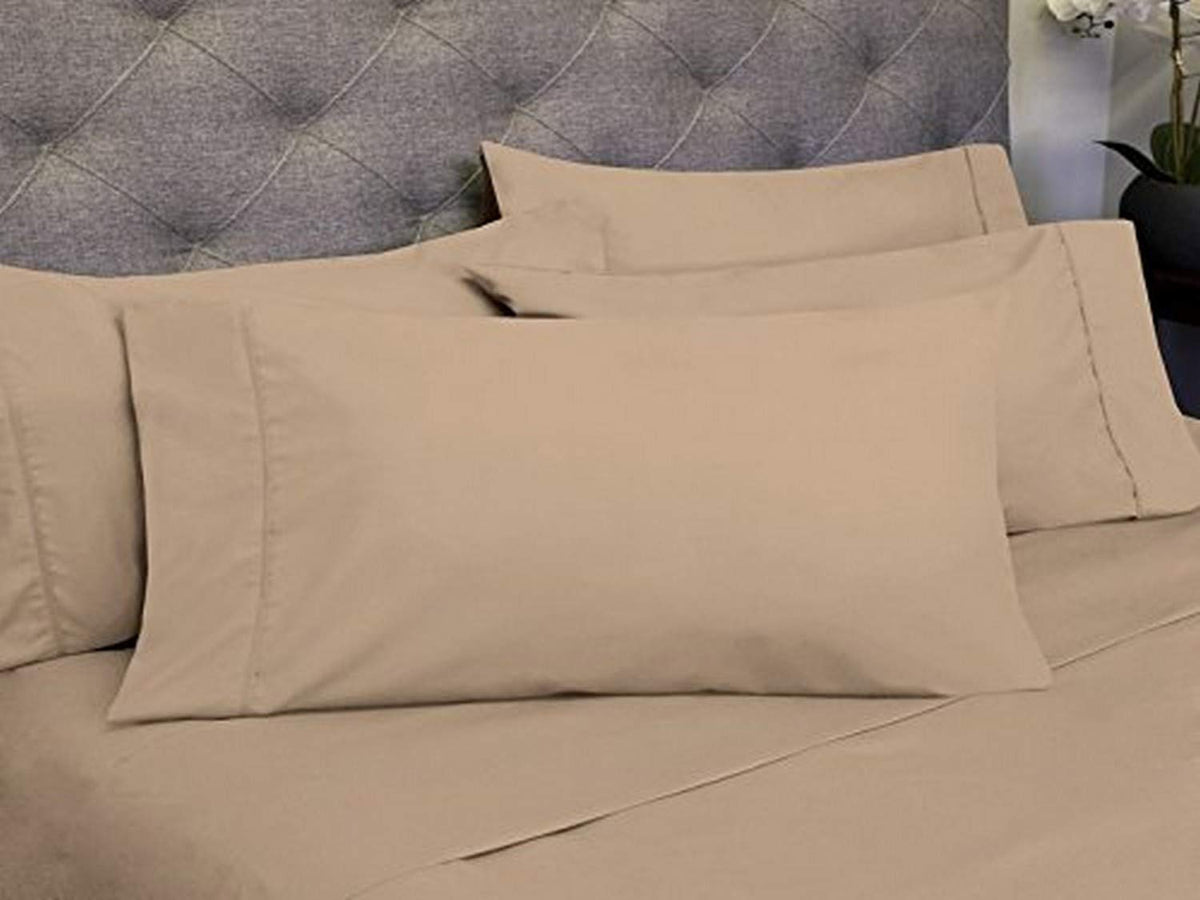 Sweet Home Collection 6 Piece 1800 Count Olivia Branch Microfiber Bedroom Sheet Set, California King, Taupe