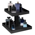 YAGELI Black Perfume Display Organizer Tray - Acrylic 2-Tier Bathroom Countertop Organizer Vanity Trays Makeup Storage Shelf Hol
