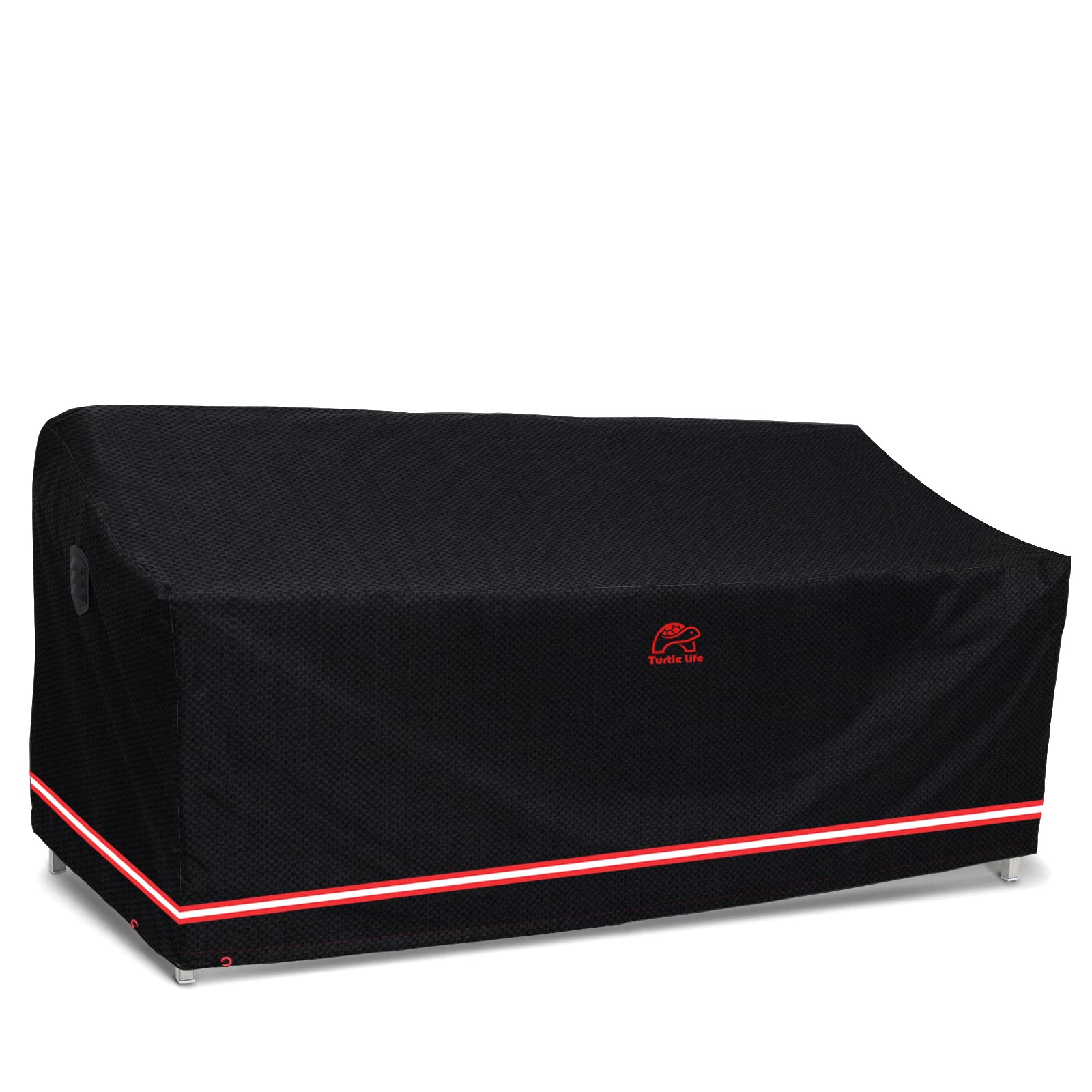 Turtle Life Patio Sofa Cover, Outdoor Heavy Duty Durable Uv Water Resistant Anti-Fading Loveseat Cover With 2 Upgrade Air Vents And 2 Buckles, Black, 60' W X 35' D X 35' H