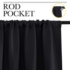 Nicetown Halloween Black Blackout Curtains And Drapes 48 Inches Long, Privacy Rv Draperies For Small Windows, Therml Insulated C