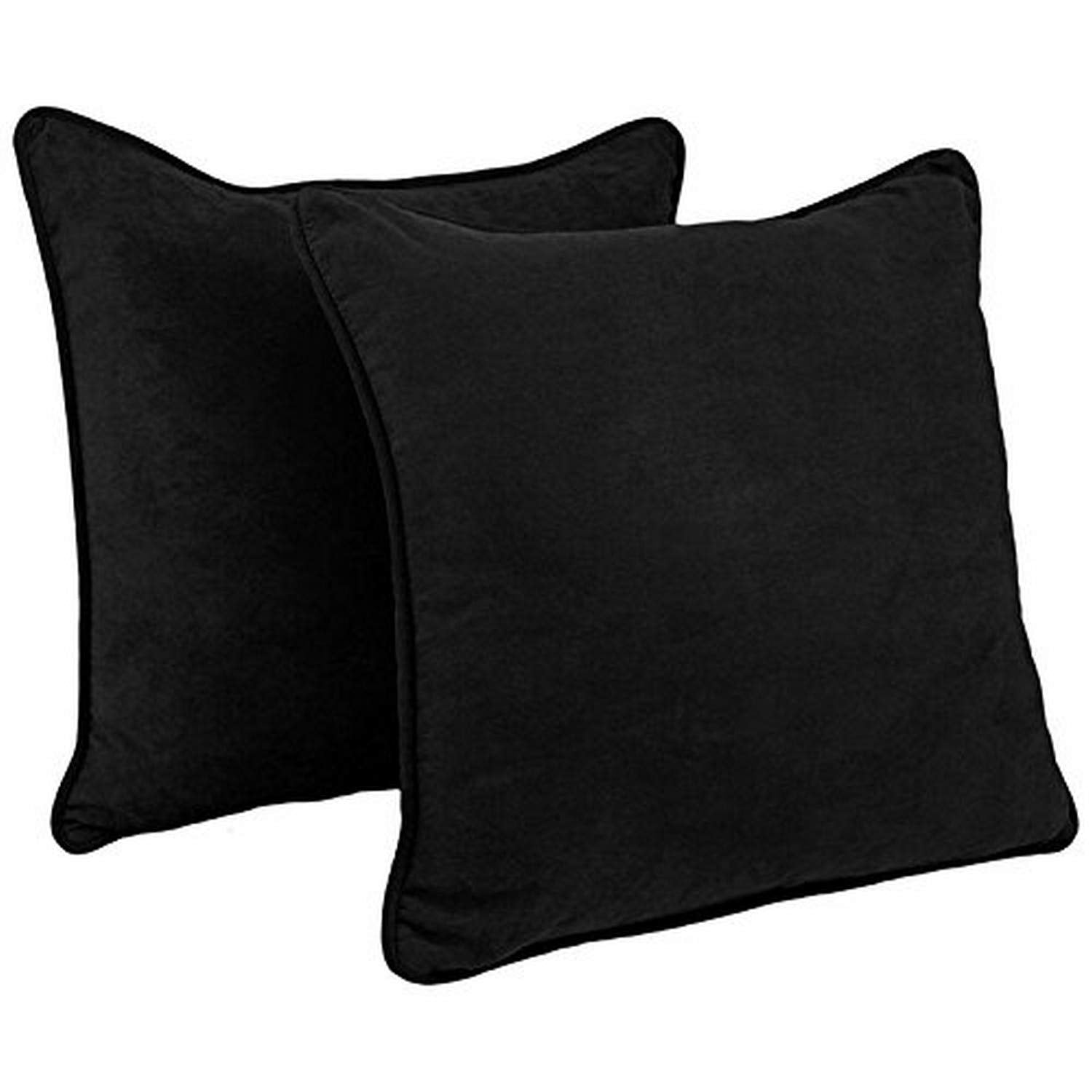 Blazing Needles Corded Microsuede Floor Pillows (Set of 2), 25&quot;, Black