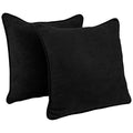 Blazing Needles Corded Microsuede Floor Pillows (Set of 2), 25", Black