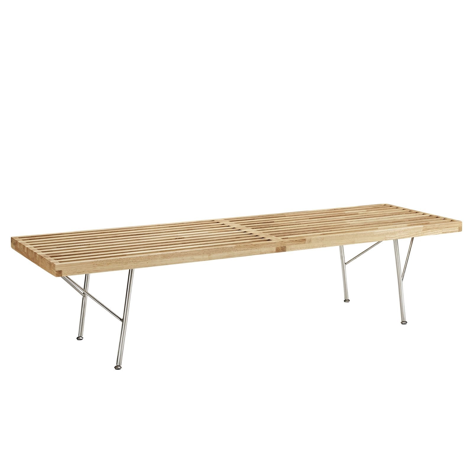 Modway Vantage Wood Top Bench, Medium, Natural