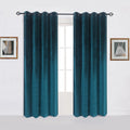 Cherry Home Super Soft Luxury Room Darkening Velvetdark Green Blackout Energy Efficient Grommet Curtain Panel Drapes Peacock Blu