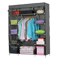 WUIIEN Portable Closet Wardrobe Clothes Pants Rack Storage Organizer with Shelf 53 US