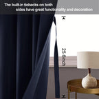 Jiuzhen Navy Blackout Curtains For Bedroom - Light Blocking And Noise Reducing Grommet Curtains For Living Room Darkening Curtains, Set Of 2 Window Curtain Panels, 38 X 63 Inch Length