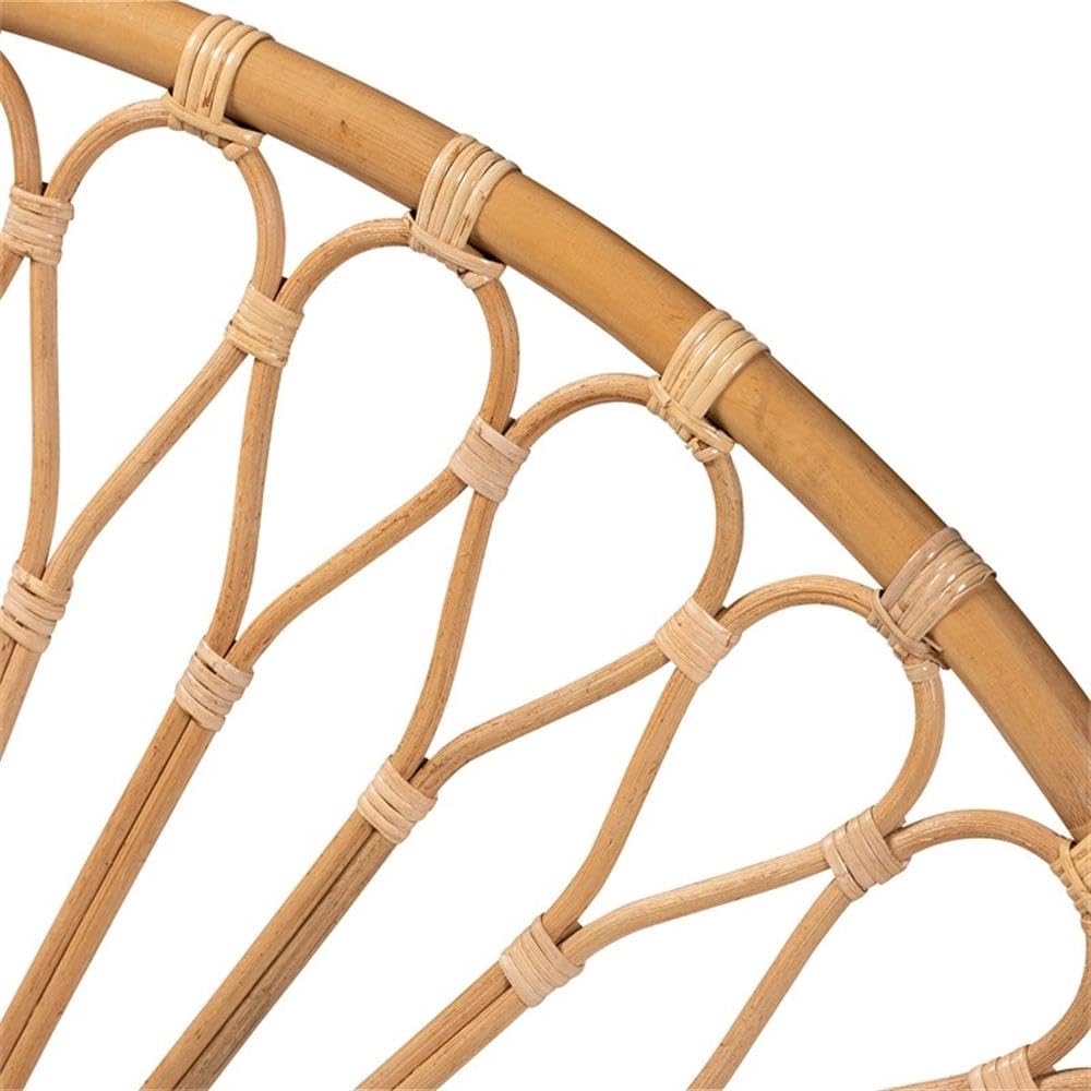 Baxton Studio Perenna Modern Bohemian Natural Rattan Queen Size Standalone Headboard