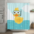 Lovetar Cute Duck Kids Shower Curtain Washable Waterproof Fabric Cartoon Funny Shower Curtains Bath Set for Bathroom with Hooks 