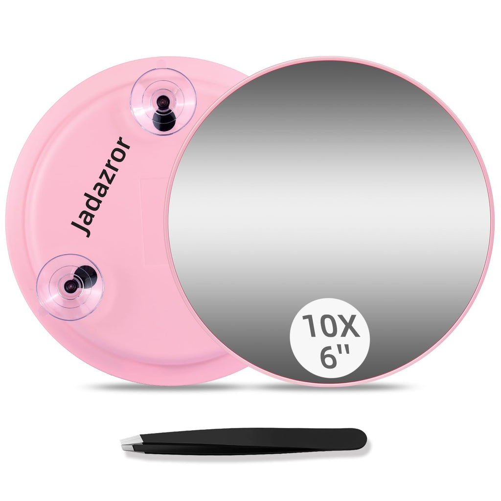 10X Magnifying Mirror, 10X Travel Magnification Mirror With 3 Suction Cups, 6' Makeup Magnifying Mirror, Portable Handheld Cosm