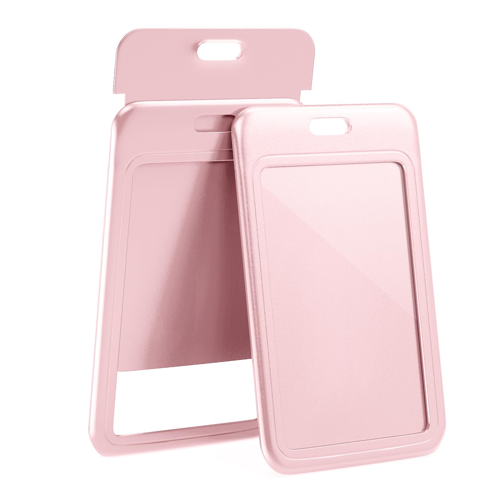 Jineasy Id Pink Sliding Id Badge Holder Hard Plastic Vertical Badge Protector Case For Office,School,Id Credit Cards,Proximity K