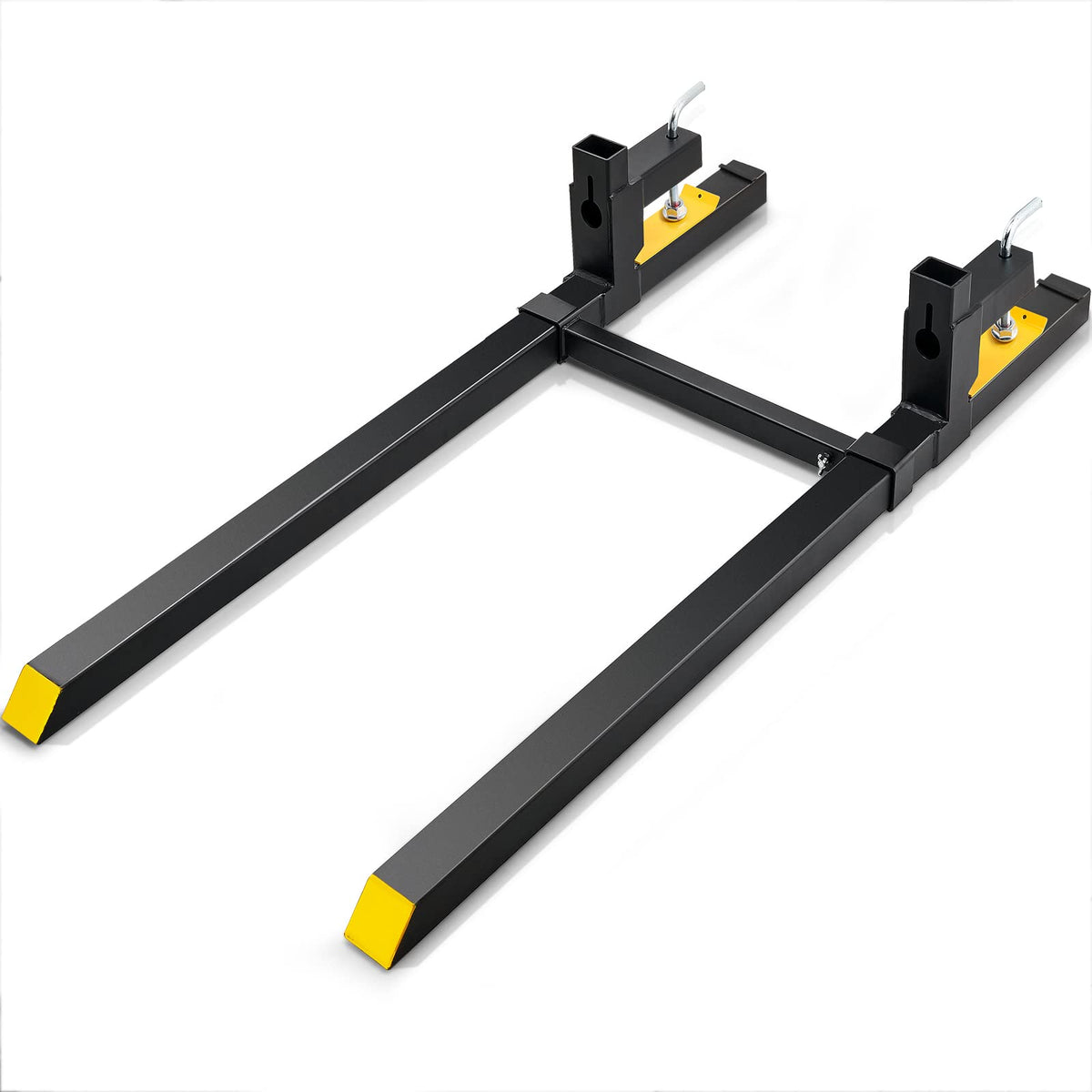 VEVOR 60'' 2000lbs Heavy Duty Pallet Forks with Adjustable Stabilizer Bar for Loader Bucket Skid Steer Tractor, Black