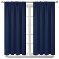Bgment Short Blackout Curtains For Bedroom - Room Darkening Curtain Rod Pocket 45 Inch Length Thermal Insulated Window Drapes For Kitchen Bathroom Cafe, 42 X 45 Inch, 2 Panels, Navy Blue