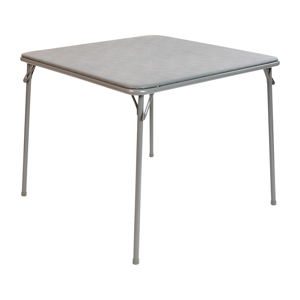 Flash Furniture Madelyn 33.5" Square Folding Multipurpose Card Table with Padded Vinyl Top, Portable Folding Game Table for 4 Players, Gray