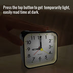Lamisola Small Battery Operated Analog Alarm Clock, Travel Clock,Quieter Bedside Clocks For Bedrooms Bathroom Shelf Desk,Black