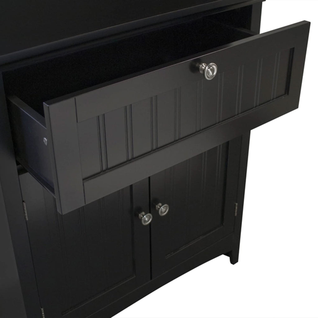 Os Home And Office 25604 Os Home And Office Buffet And Hutch With Framed Glass Doors And Drawer, Large, Black, 1 Cabinet