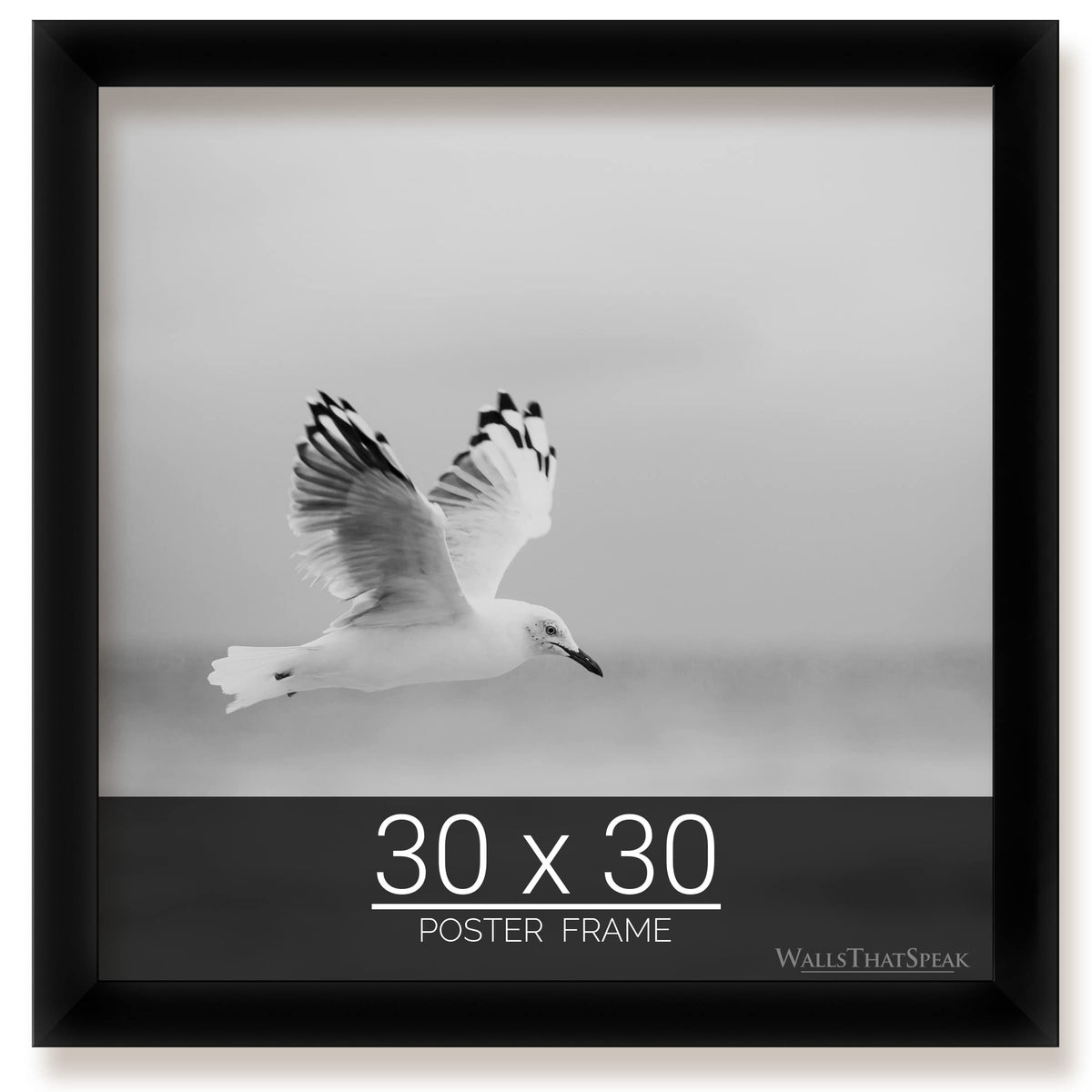 wallsthatspeak 30x30 Black Picture Frame for Puzzles Posters Photos or Artwork