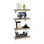 Furinno Tanna 22-Inch Wall Mounted Floating Display Shelves, Natural, Set of 4