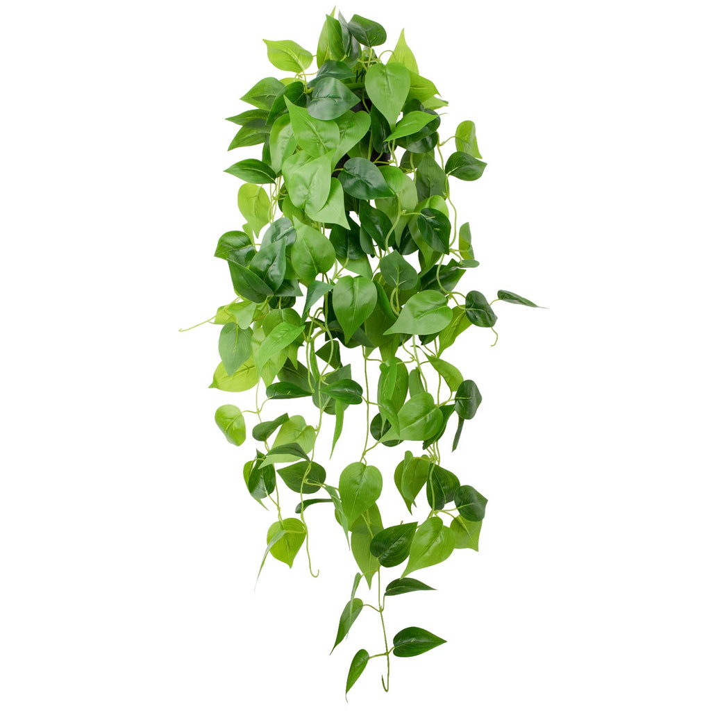 LOYWREE Fake Hanging Potted Plant, 35.4in Artificial Potted Plant Faux Ivy Vine Plant Hanging Plant Pothos for Shelf Home Office